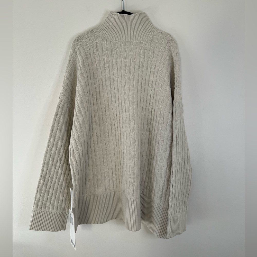 NWT Lululemon Cable Knit Relaxed Fit Sweater in Bone - Picture 9 of 15